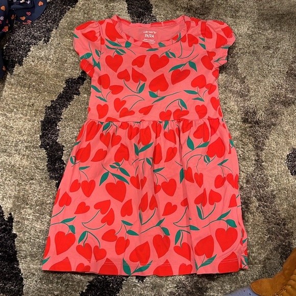 2T toddler dresses pack of 3 hearts and strawberry designs - Picture 3 of 5